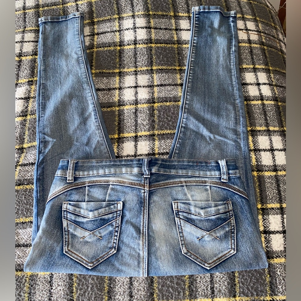 Ling Collection Women’s Blue Jeans Medium Rise Pre-Washed 5 Pockets Size 11/12